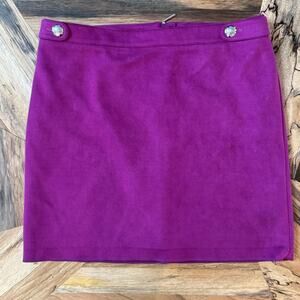White House Black Market Ultra Suede Mini Skirt Bale Gold Accents - Size 10